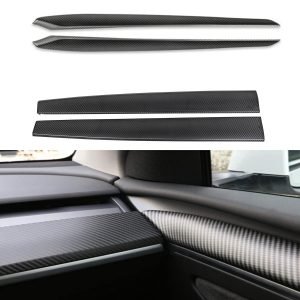 Tesla Model 3 Model Y Dash Wrap Door Trim ABS Carbon Fiber Pattern Matte Dashboard Cover Cap Interior Decoration Wrap Kit- Tesla Model 3 Model Y 2020 2021 2022 2023
